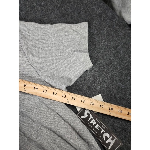 Kustom Shirt Mens XL Gray Regular Fit Short Sleeve Stretch V Neck Y2K NWT - Picture 9 of 12